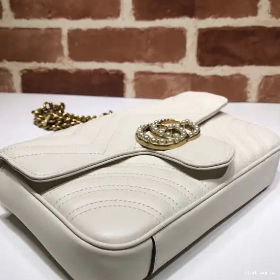 Firstbag ru Pearl GUCCI Chain Marmont GG Belt Bag 0625